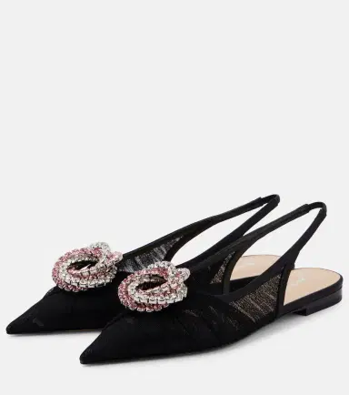 Mach & Mach Galaxy tulle slingback flats | Thumbnail 4
