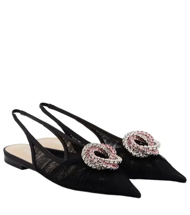 Mach & Mach Galaxy tulle slingback flats