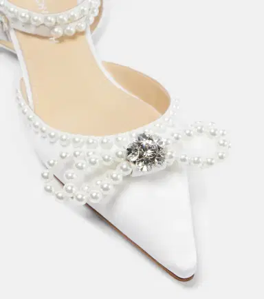 Mach & Mach Double Bow embellished satin ballet flats | Thumbnail 4