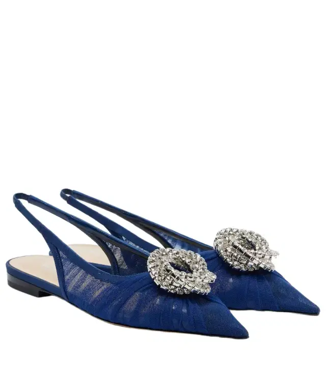 Mach & Mach Galaxy embellished slingback flats