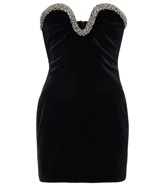 Roland Mouret Embellished velvet corset dress