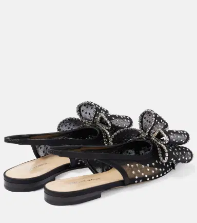 Mach & Mach Le Cadeau mesh slingback flats | Thumbnail 4