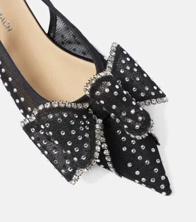 Mach & Mach Le Cadeau mesh slingback flats | Thumbnail 5