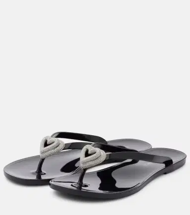 Mach & Mach Double Heart embellished thong sandals | Thumbnail 2 Mach & Mach Double Heart embellished thong sandals | Thumbnail 2