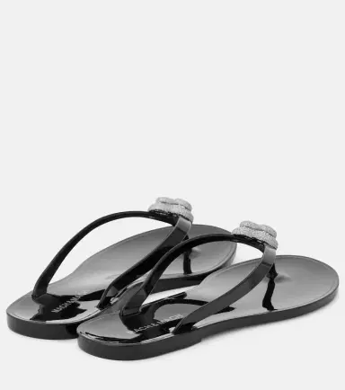 Mach & Mach Double Heart embellished thong sandals | Thumbnail 3 Mach & Mach Double Heart embellished thong sandals | Thumbnail 3
