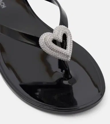 Mach & Mach Double Heart embellished thong sandals | Thumbnail 4 Mach & Mach Double Heart embellished thong sandals | Thumbnail 4