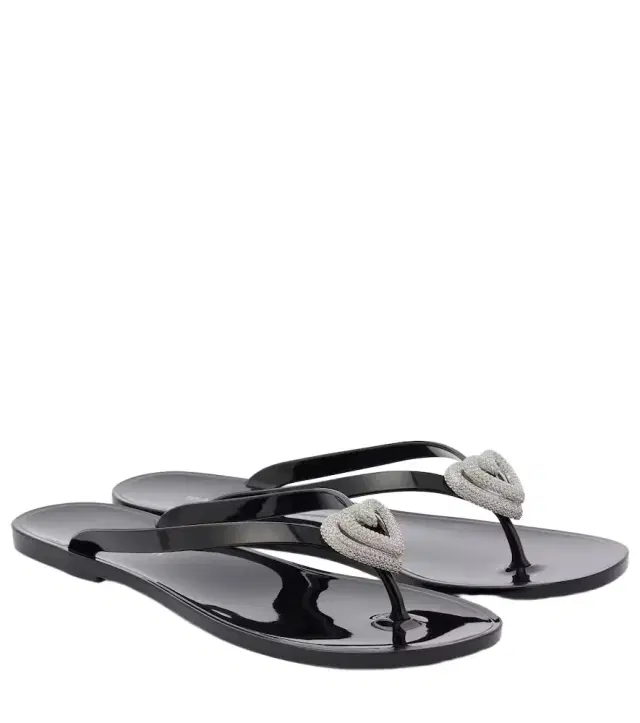 Mach & Mach Double Heart embellished thong sandals