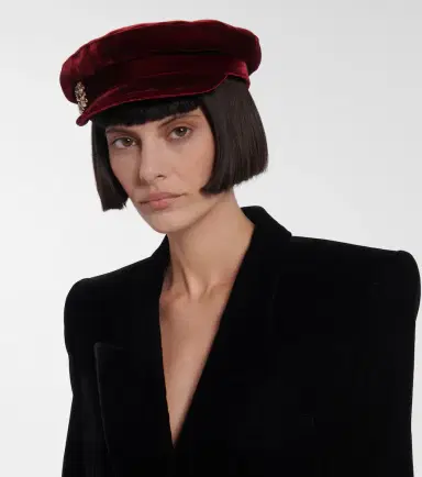 Roger Vivier Baker Boy velvet newsboy cap | Thumbnail 3