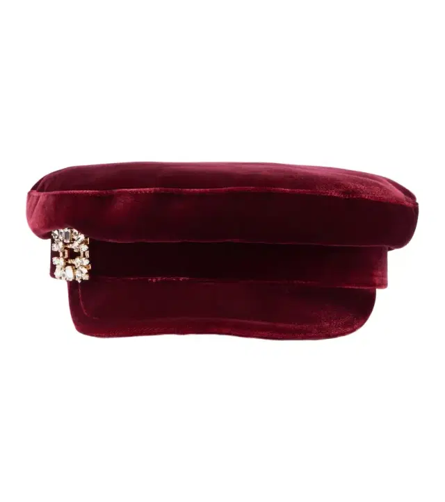 Roger Vivier Baker Boy velvet newsboy cap