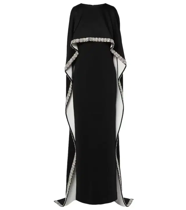 Roland Mouret Embellished satin crêpe gown