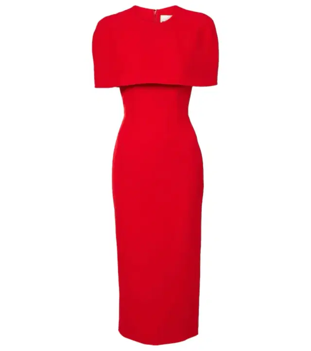 Roland Mouret Caped crêpe midi dress