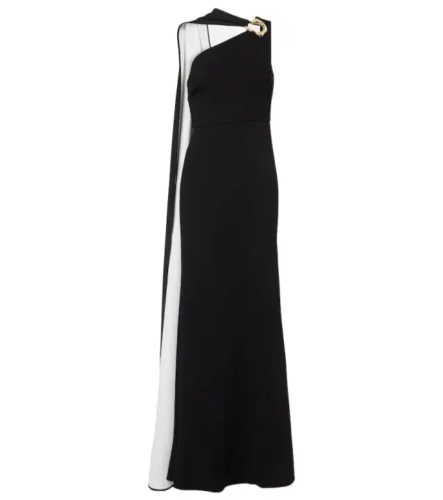 Roland Mouret Asymmetric caped cady gown