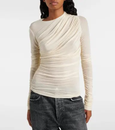 Agolde Tania ruched jersey top | Thumbnail 3
