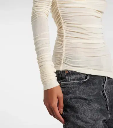 Agolde Tania ruched jersey top | Thumbnail 5
