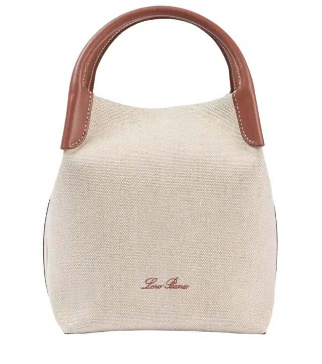 Loro Piana Bale Small leather-trimmed canvas tote bag