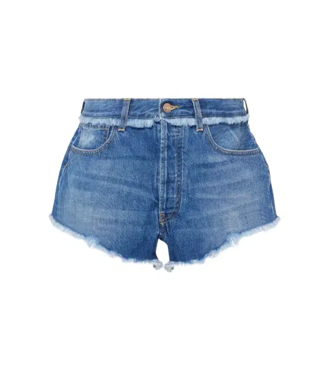 Alanui Fringed denim shorts