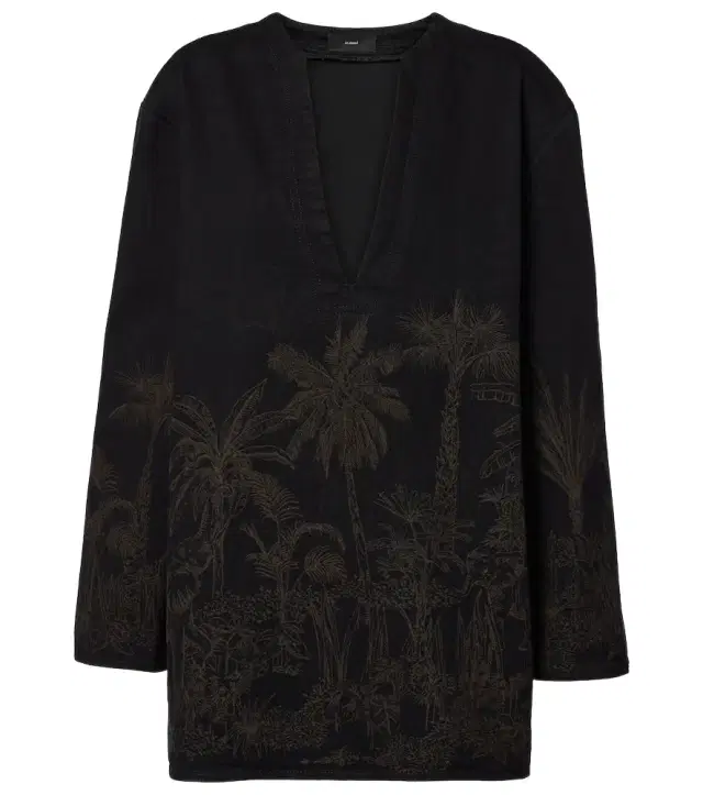 Alanui Jungle Toile De Jouy denim top