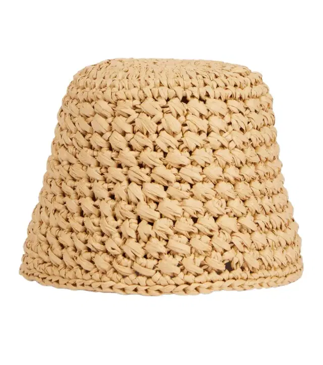 Loro Piana Jasmine raffia bucket hat