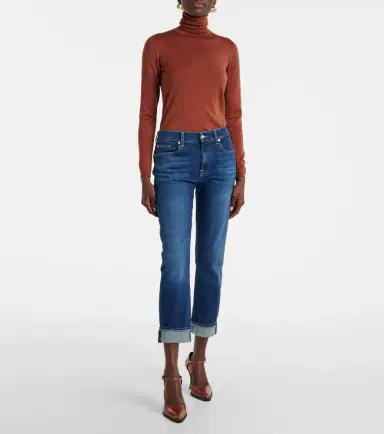 7 For All Mankind Mid-rise cropped skinny jeans | Thumbnail 6