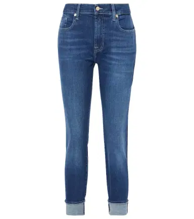 7 For All Mankind Mid-rise cropped skinny jeans | Thumbnail 1