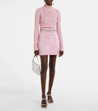 BLUMARINE Duchesse high-rise satin miniskirt | Thumbnail 2
