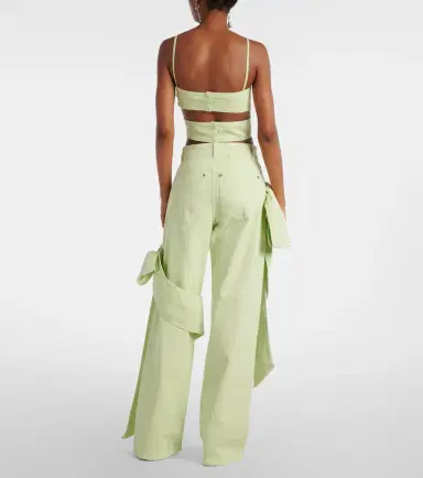 BLUMARINE Bow-detail denim top | Thumbnail 2