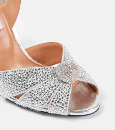 Aquazzura Italian Flirt 105 metallic leather sandals | Thumbnail 2