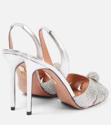 Aquazzura Italian Flirt 105 metallic leather sandals | Thumbnail 3