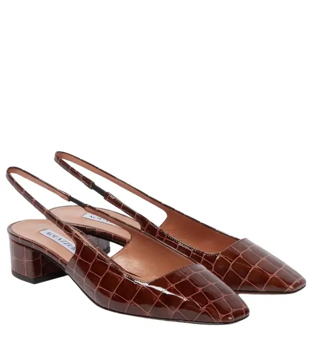 Aquazzura Ginza 35 leather slingback pumps