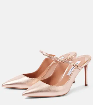 Aquazzura Bellezza 85 metallic leather mules | Thumbnail 4 Aquazzura Bellezza 85 metallic leather mules | Thumbnail 4