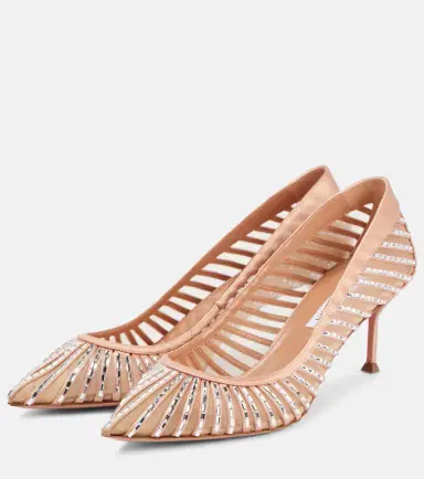 Aquazzura Passions Crystal 65 satin pumps | Thumbnail 3