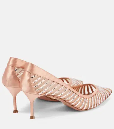 Aquazzura Passions Crystal 65 satin pumps | Thumbnail 4