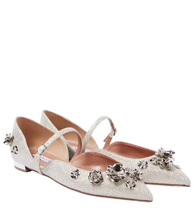 Aquazzura Bloom embellished ballet flats