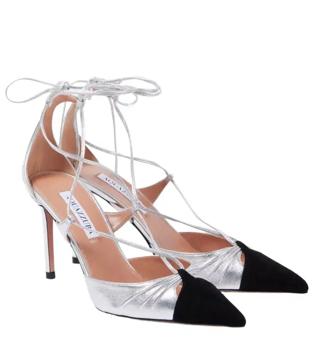 Aquazzura Gabi 85 leather slingback pumps