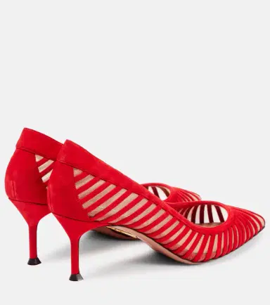 Aquazzura Passions 65 suede and mesh pumps | Thumbnail 4