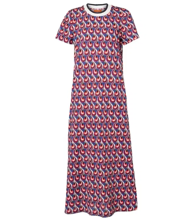 La DoubleJ Sporty Swing printed cotton jersey midi dress