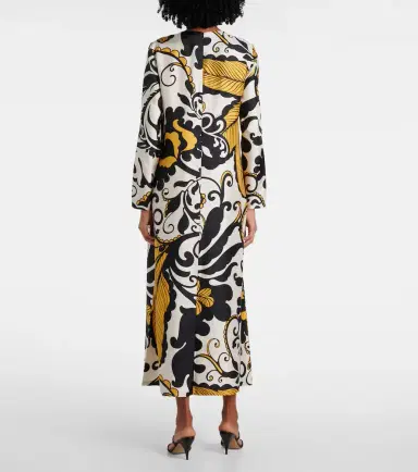 La DoubleJ Swing printed silk twill midi dress | Thumbnail 3