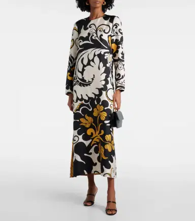 La DoubleJ Swing printed silk twill midi dress | Thumbnail 5