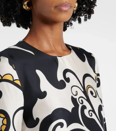 La DoubleJ Swing printed silk twill midi dress | Thumbnail 6