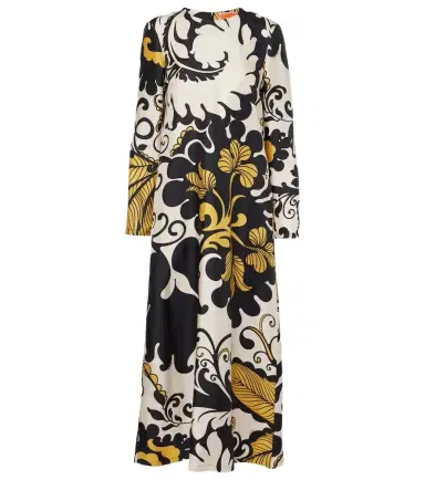 La DoubleJ Swing printed silk twill midi dress | Thumbnail 1