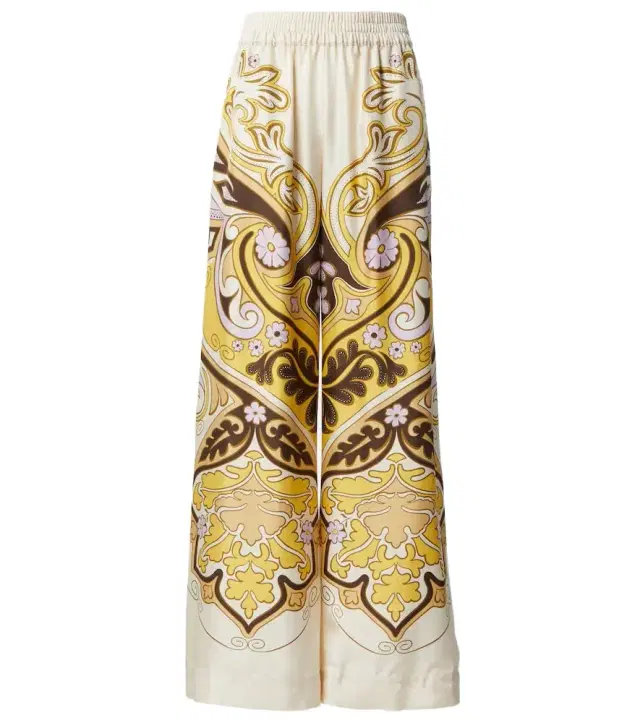 La DoubleJ Spells Placée printed silk twill palazzo pants