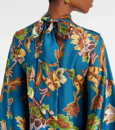 La DoubleJ Magnifico printed silk midi dress | Thumbnail 3