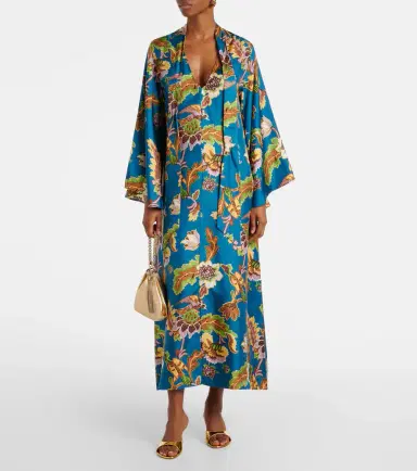 La DoubleJ Magnifico printed silk midi dress | Thumbnail 5