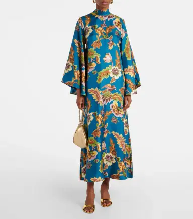 La DoubleJ Magnifico printed silk midi dress | Thumbnail 7