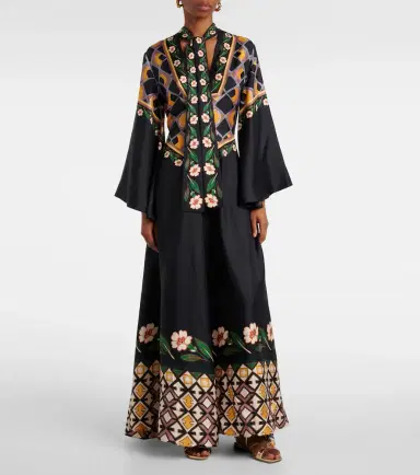 La DoubleJ Magnifico printed silk twill maxi dress | Thumbnail 2