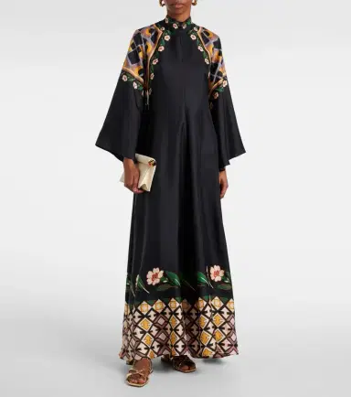La DoubleJ Magnifico printed silk twill maxi dress | Thumbnail 5