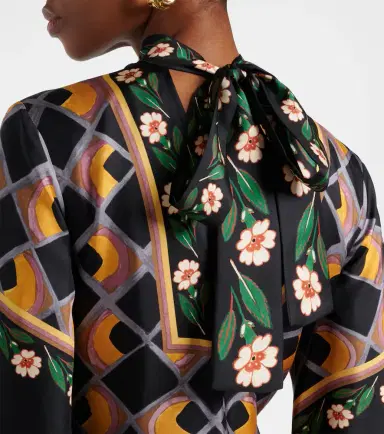 La DoubleJ Magnifico printed silk twill maxi dress | Thumbnail 7