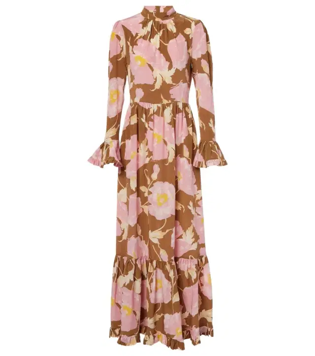 La DoubleJ Visconti silk crêpe de chine maxi dress