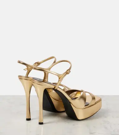 Saint Laurent Debbie 85 metallic-leather platform sandals | Thumbnail 5 Saint Laurent Debbie 85 metallic-leather platform sandals | Thumbnail 5
