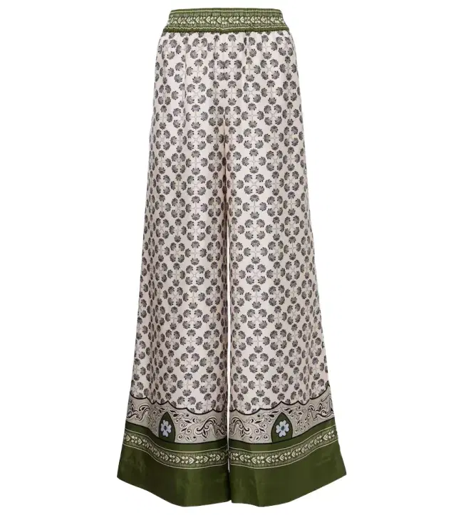 La DoubleJ Printed silk twill palazzo pants